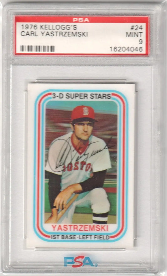 PSA-graded 1976 Kellogg’s Carl Yastrzemski card for Red Sox from Columbia Hobby