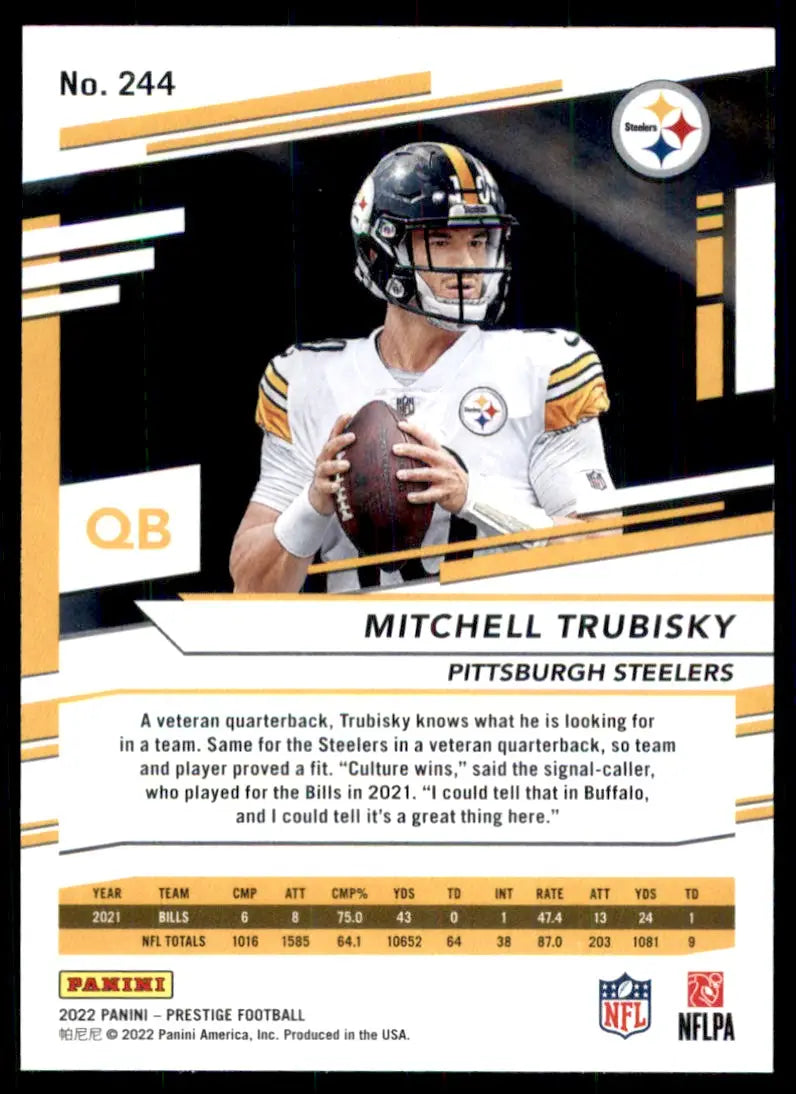 2022 Panini Prestige Mitchell Trubisky Pittsburgh Steelers #244