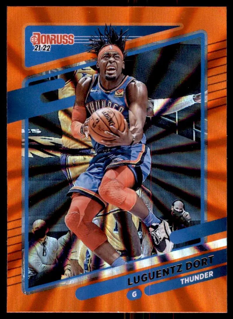 2021-22 Panini Donruss Luguentz Dort Orange Laser Parallel Oklahoma City Thunder