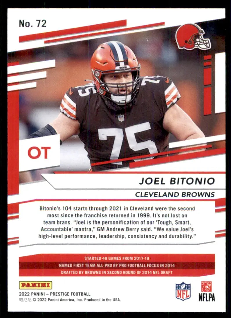 2022 Panini Prestige Joel Bitonio Cleveland Browns #72