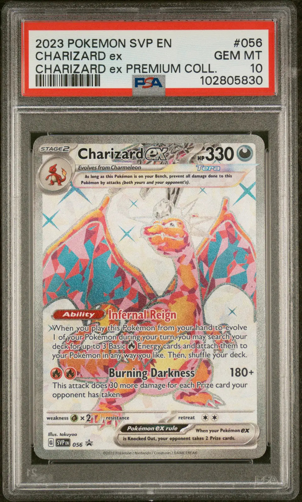 Graded Charizard ex Pokémon card from Charizard EX Premium Coll PSA 10 trading cards