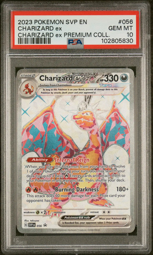 Graded Charizard ex Pokémon card from Charizard EX Premium Coll PSA 10 trading cards