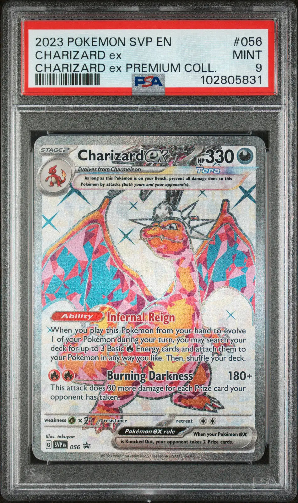 Graded Charizard EX Pokémon card from Charizard EX Premium Coll SVP Black Star 2023