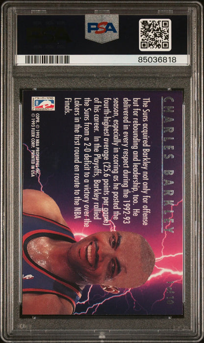 Charles Barkley 1993 Ultra Scoring Kings PSA 8.5 Nm-Mint+ basketball card with lightning effects