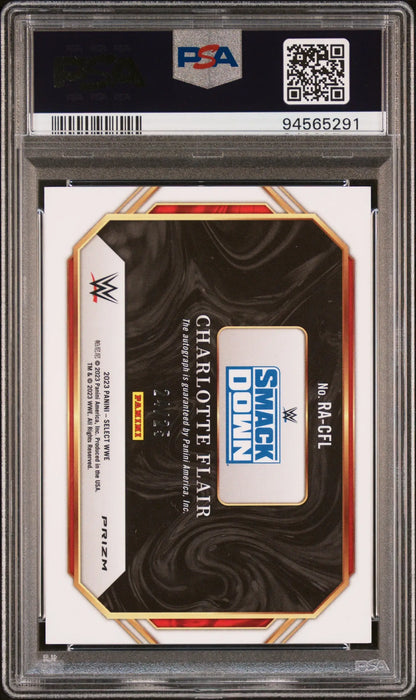 Charlotte Flair 2023 Select WWE Ringside Action Tie-Dye Auto #24/25 in protective case