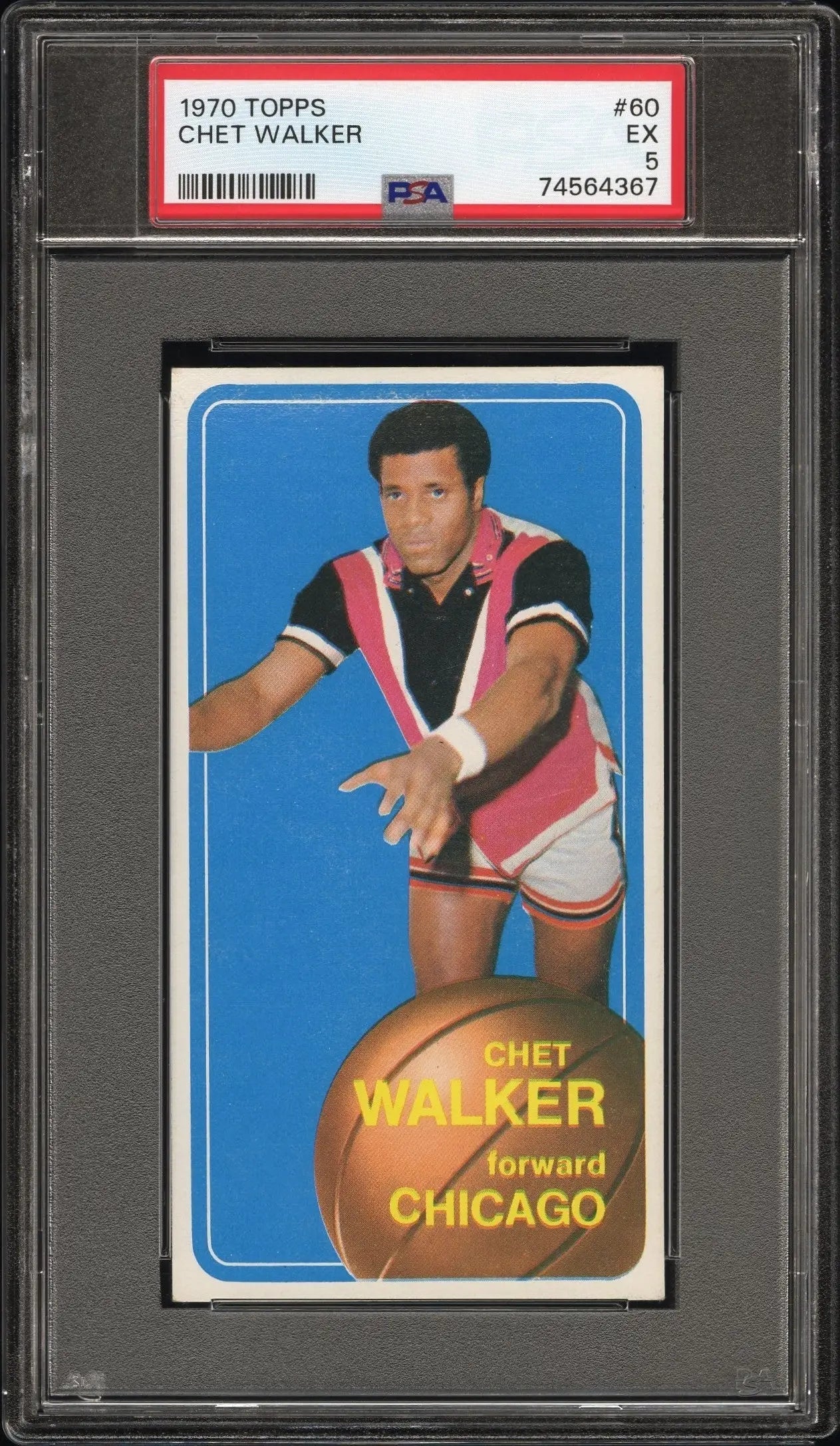 Chet Walker 1970-71 Topps #60 PSA 5 EX vintage Bulls trading card from Columbia Hobby