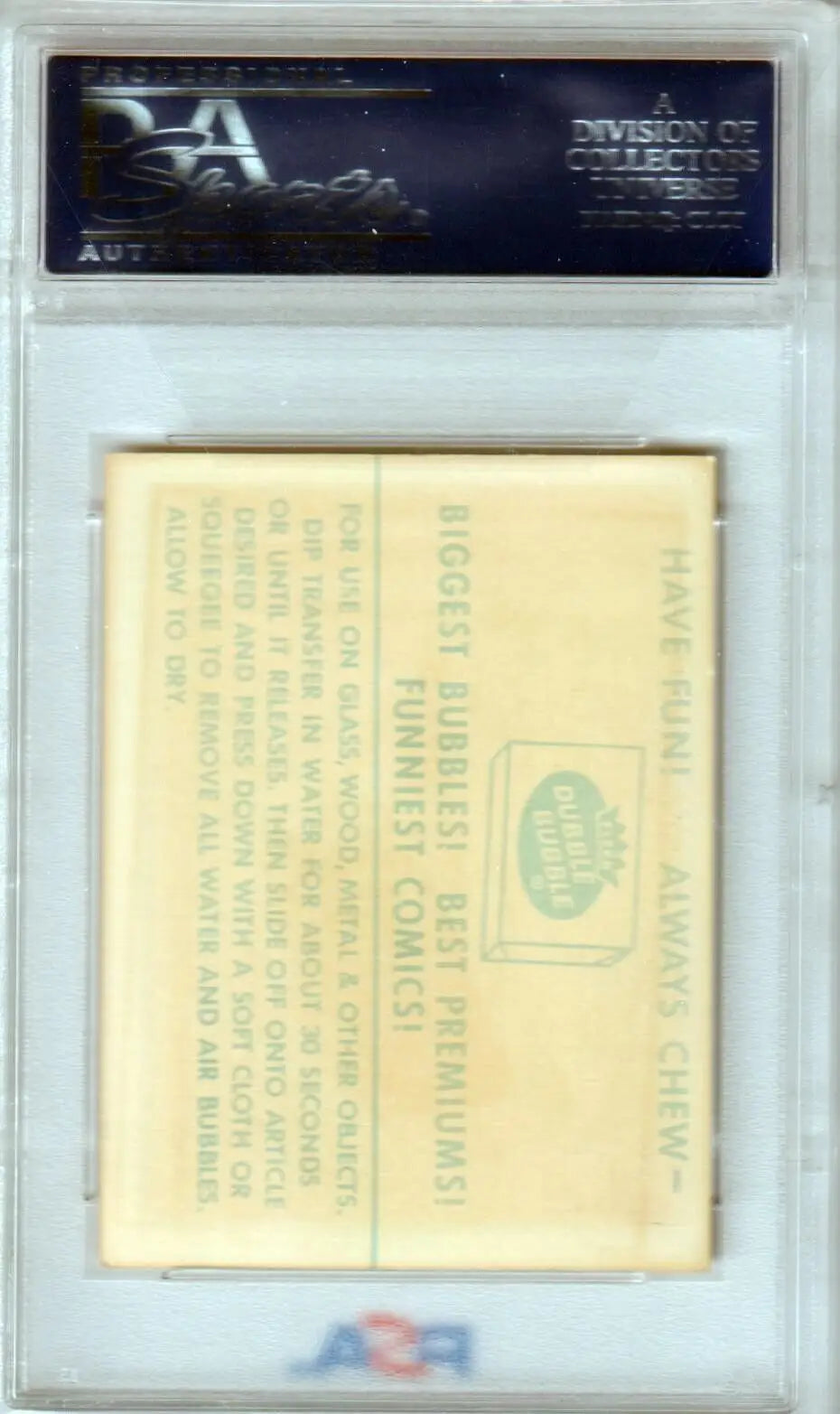 PSA-graded Chicago White Sox 1961 Fleer Team Logo Decal card in protective case, Columbia Hobby