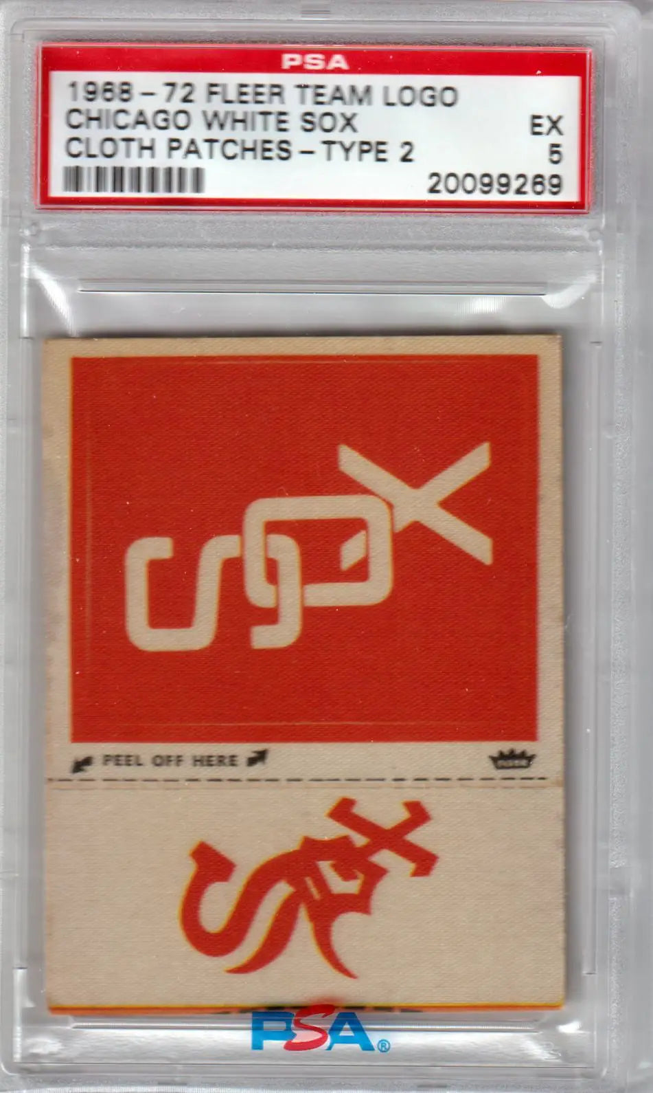 PSA-graded 1969-72 Fleer baseball card featuring Chicago White Sox team logo in red