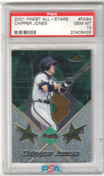 Graded Chipper Jones 2001 Topps Finest All Stars FAS4 PSA 10 GEM MINT Baseball Card