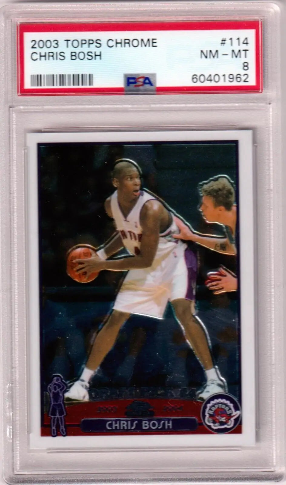 PSA-graded 2003 Topps Chrome Chris Bosh Rookie card in case, Columbia Hobby, free shipping