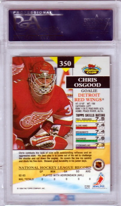 Hockey trading card of Chris Osgood in Red Wings jersey, perfect for single cards collectors