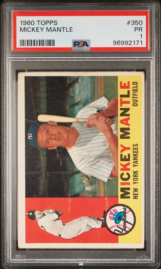 Mickey Mantle 1960 Topps #3051 baseball card in PSA holder for trading cards collectors