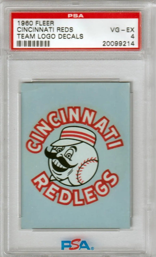 PSA-graded 1980 Fleer Cincinnati Reds Mr. Red decal from Columbia Hobby with box free shipping