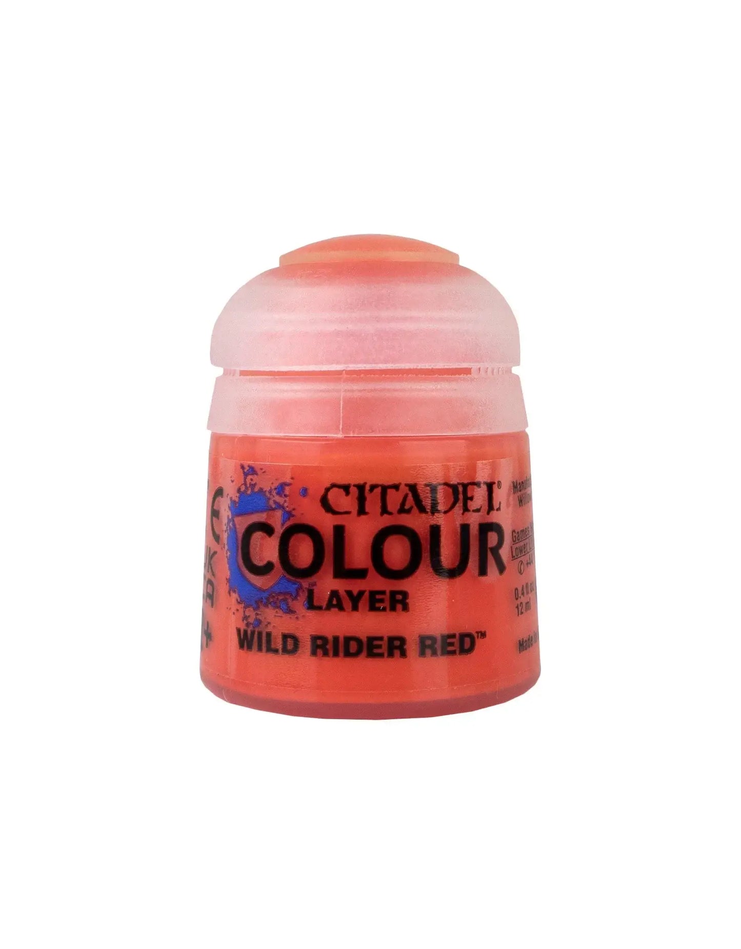 Citadel Layer Paint Pot in Wild Rider Red for enhancing trading cards and miniatures