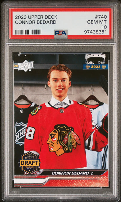 Connor Bedard 2023 Upper Deck Rookie Card #740 PSA 10 Gem Mint Chicago Blackhawks