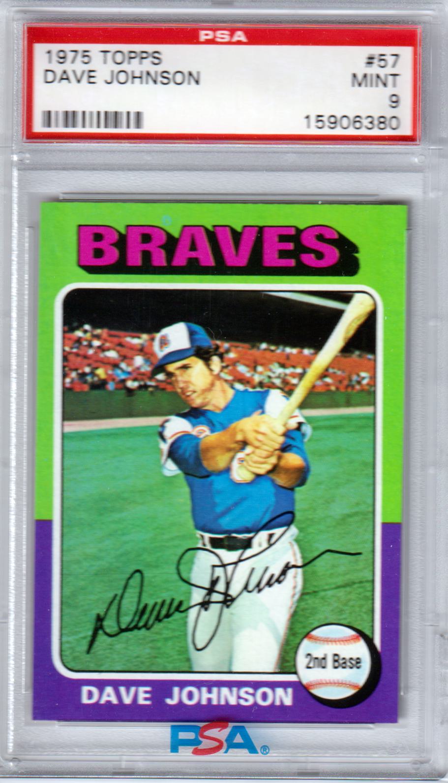 DAVE DAVEY JOHNSON 1975 Topps #57 PSA 9 MINT - BRAVES