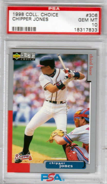 CHIPPER JONES 1998 Upper Deck Collector's Choice #306 PSA 10 GEM MINT BRAVES