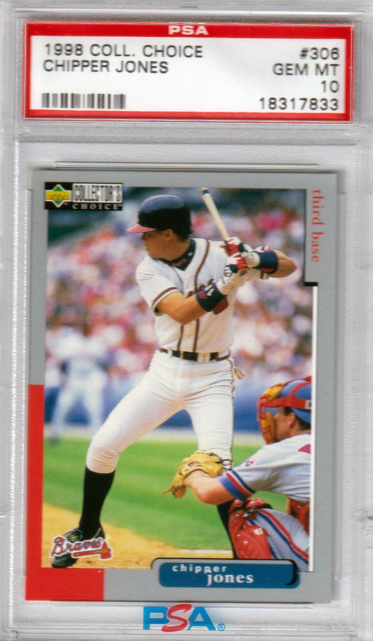 CHIPPER JONES 1998 Upper Deck Collector's Choice #306 PSA 10 GEM MINT BRAVES