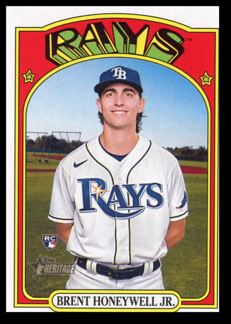 2021 Topps Heritage High Number Brent Honeywell Jr. Rookie Tampa Bay Rays #523