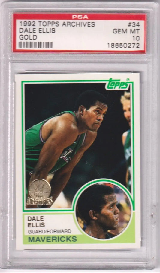 PSA 10 GEM MINT Dale Ellis 1993-93 Topps Archives Gold Mavericks single card from Columbia Hobby