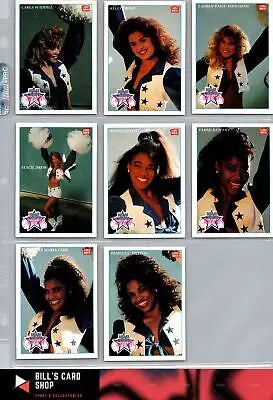 Dallas Cowboys Cheerleaders trading cards from the 1992 Lime Rock Pro Cheerleaders set