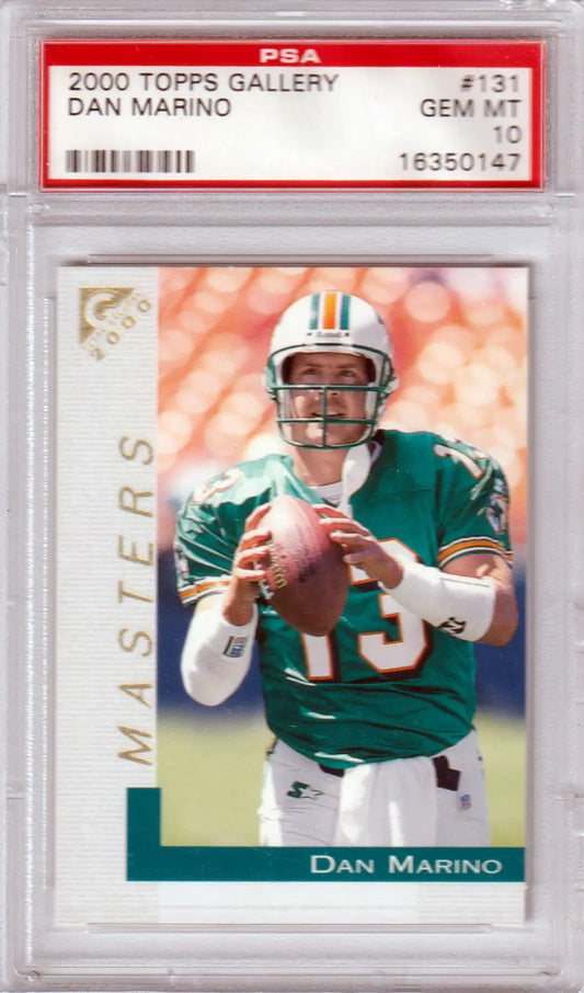 PSA-graded Dan Marino 2000 Topps Gallery card in protective case from Columbia Hobby