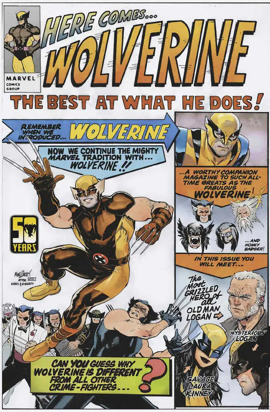 Comic book cover showcasing Wolverine in classic yellow and brown costume for second arc