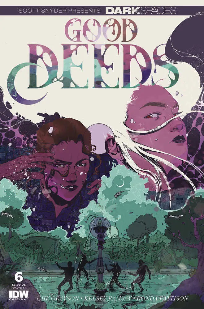 Comic book cover for Good Deeds with purple and teal tones, perfect for trading cards