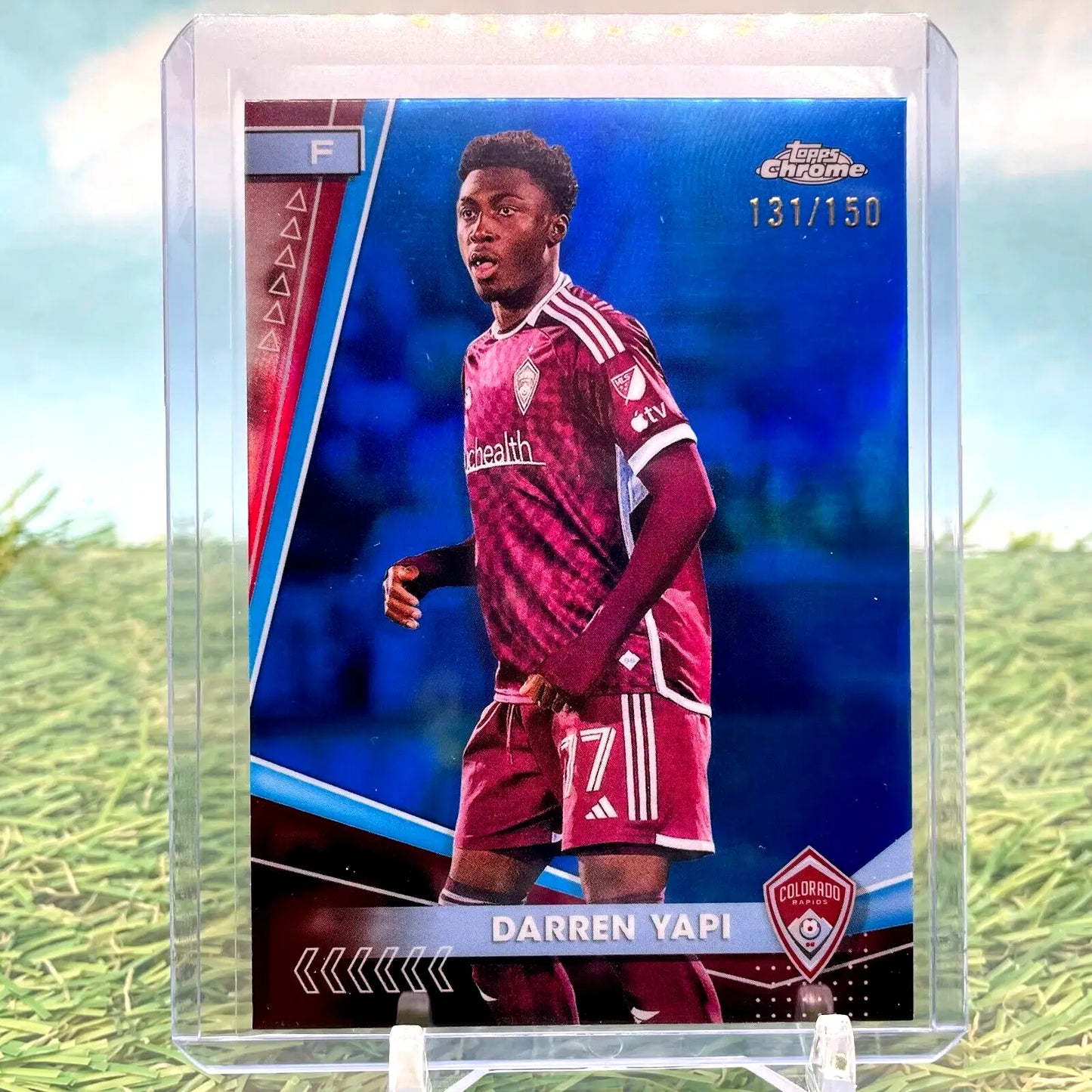 Darren Yapi Topps Chrome MLS 73/150 Blue Refractor soccer card from Colorado Rapids