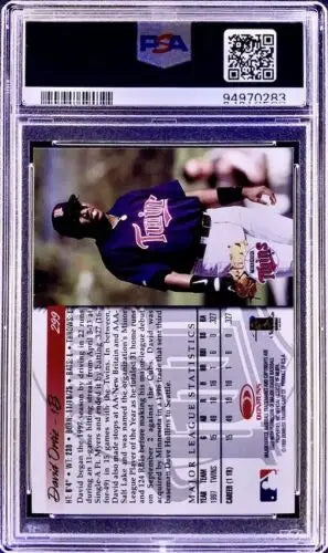 David Ortiz 1998 Donruss Mint Rookie RC in PSA 9 case for Red Sox collectors