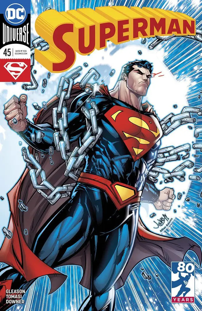 Superman breaking chains on DC COMICS: SUPERMAN #45 VARIANT by Patrick Gleason