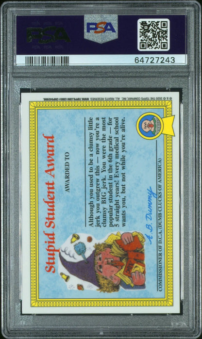 PSA-graded Dead Ted 2020 Topps Garbage Pail Kids Sapphire card with cartoon design