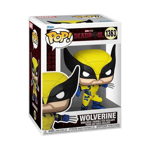 Wolverine Funko Pop vinyl figure in classic yellow costume with claws extended