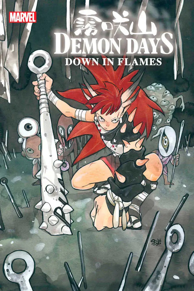 Comic book cover of Demon Wars Down In Flames #1 Momoko Variant featuring anime character