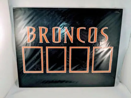 Denver Broncos 4 Trading Card Holder Wall Plaque with original gloss finish