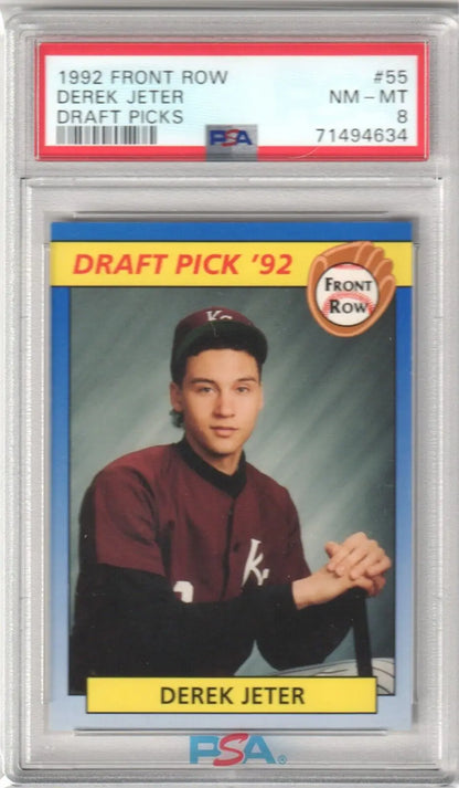 PSA-graded 1992 Front Row Draft Picks Derek Jeter Rookie card in protective case for sale