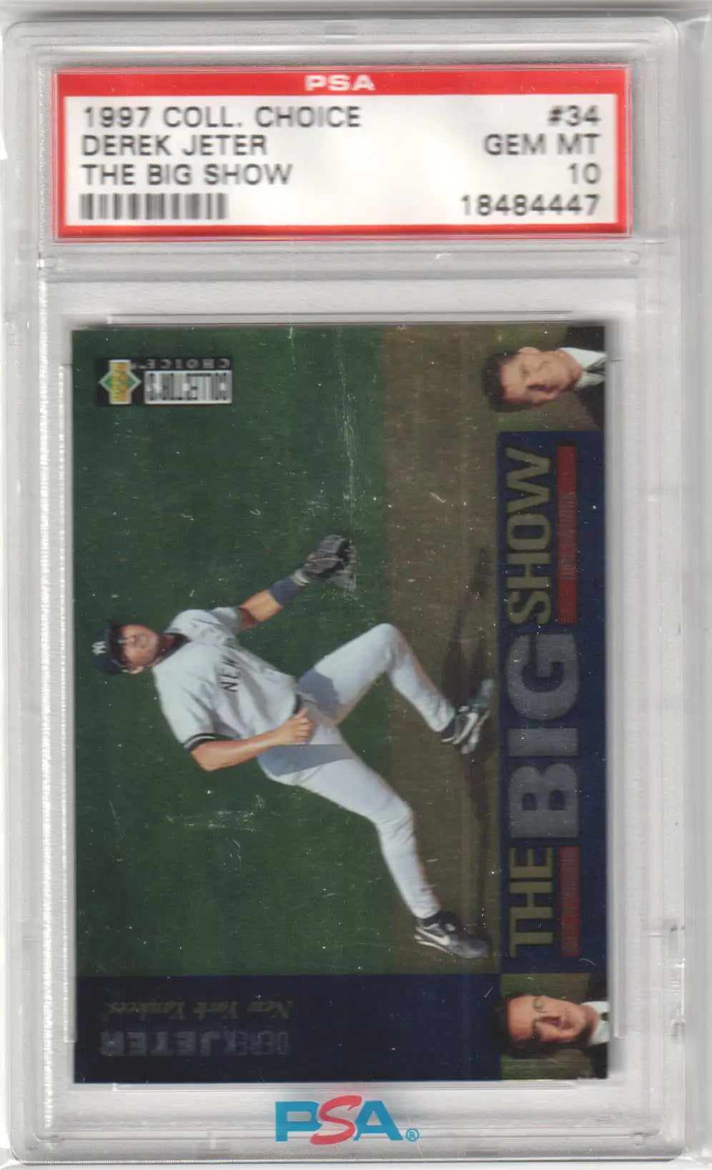 PSA-graded 1997 Collector’s Choice Derek Jeter The Big Show baseball card in case from Columbia Hobby