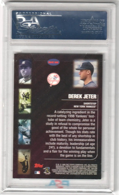 Derek Jeter 1999 Topps Stadium Club PSA 10 GEM MINT baseball card in protective case