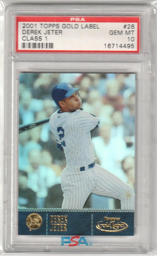 PSA-graded DEREK JETER 2001 Topps Gold Label Class 1 #26 GEM MINT Yankees card