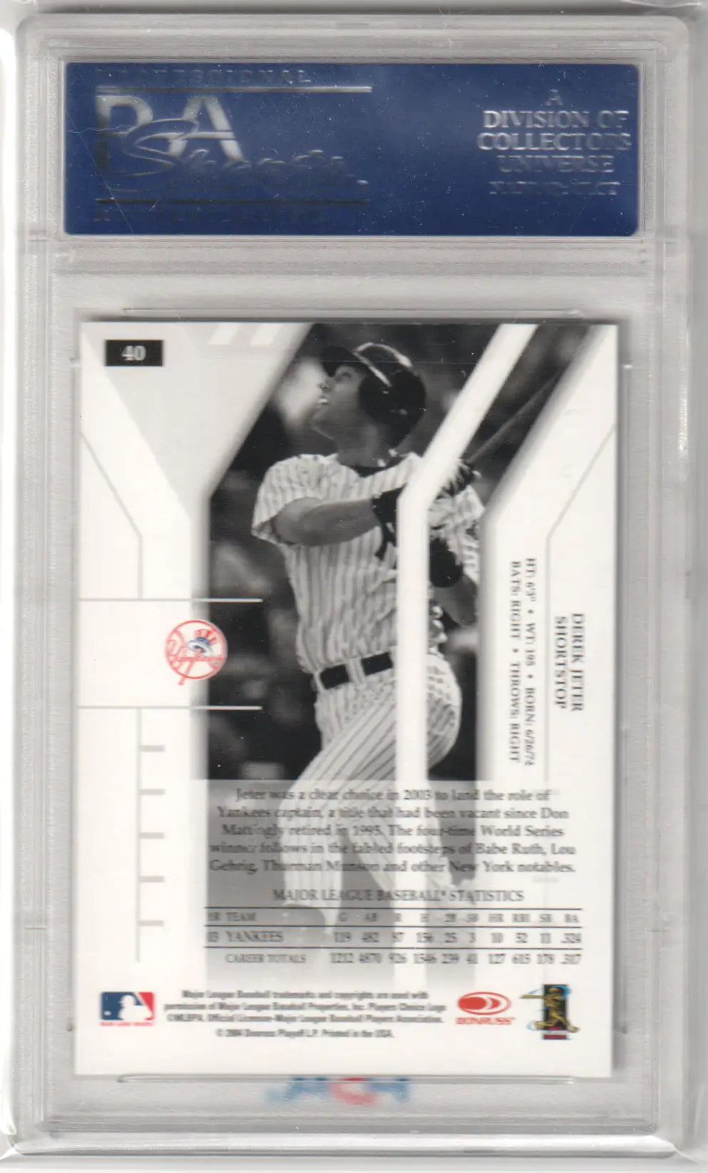 Derek Jeter 2004 Donruss Elite Extra Edition #40 PSA 10 in protective holder by Columbia Hobby