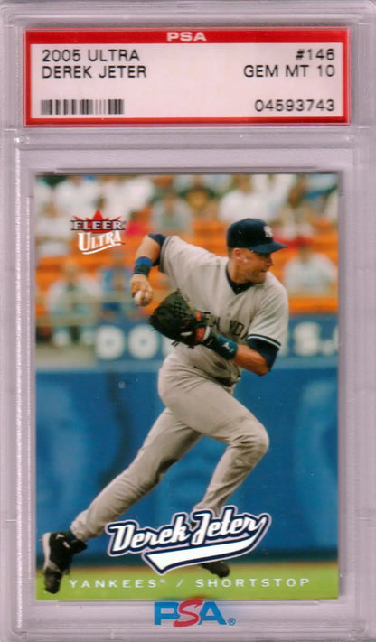 PSA-graded 2005 Ultra Derek Jeter card in Gem Mint 10 from Columbia Hobby trading cards