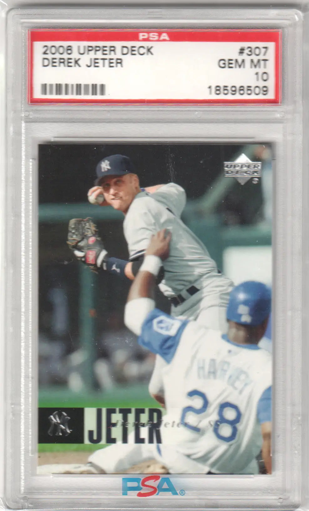 Derek Jeter 2006 Upper Deck #307 PSA 10 Gem Mint card in protective case by Columbia Hobby