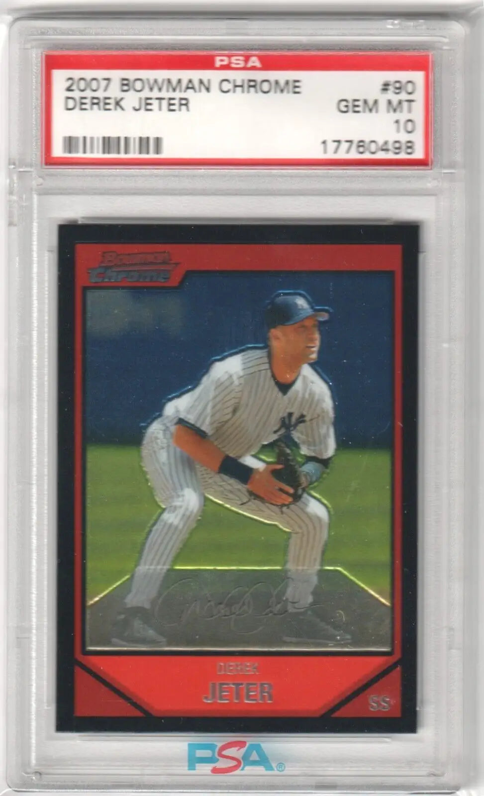 PSA-graded 2007 Bowman Chrome Derek Jeter Yankees single card from Columbia Hobby