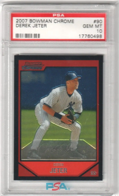 PSA-graded 2007 Bowman Chrome Derek Jeter Yankees single card from Columbia Hobby