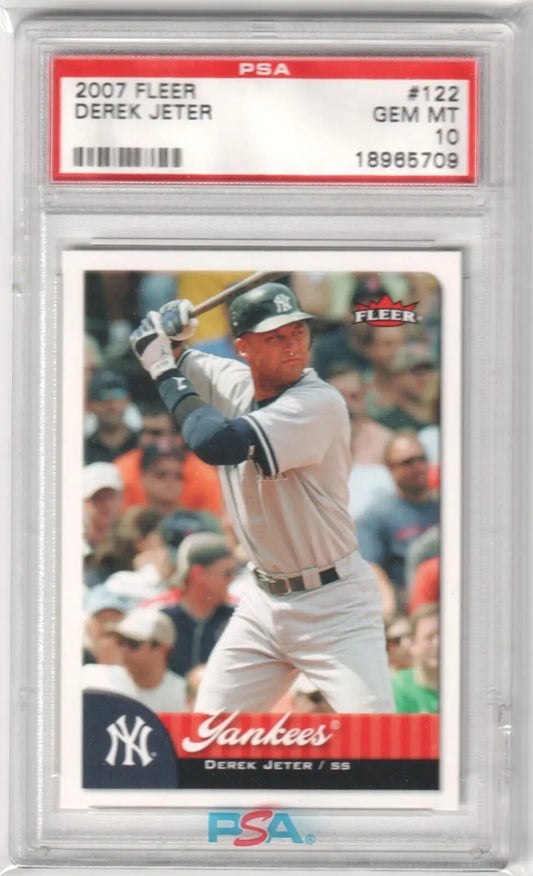 PSA 10 GEM MINT Derek Jeter 2007 Fleer Yankees single card from Columbia Hobby