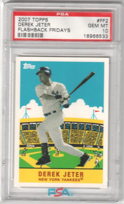 PSA-graded 2007 Topps Flashback Fridays Derek Jeter card from Columbia Hobby with free shipping