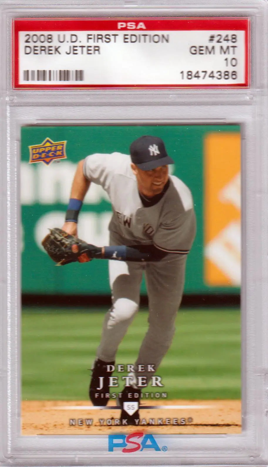 PSA 10 GEM MINT Derek Jeter 2008 Upper Deck First Edition Yankees card from Columbia Hobby