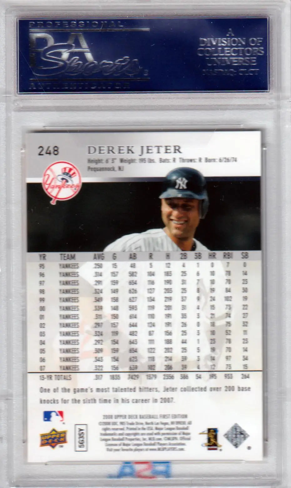 Derek Jeter 2008 Upper Deck Baseball Card Gem Mint from Columbia Hobby, Yankees Player