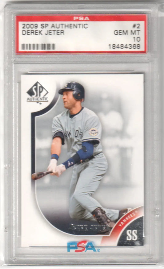 PSA 10 Gem Mint Derek Jeter 2009 SP Authentic Yankees Trading Card from Columbia Hobby