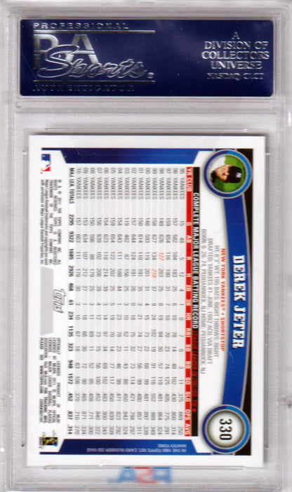 Derek Jeter 2011 Topps #330 trading card in protective case from Columbia Hobby